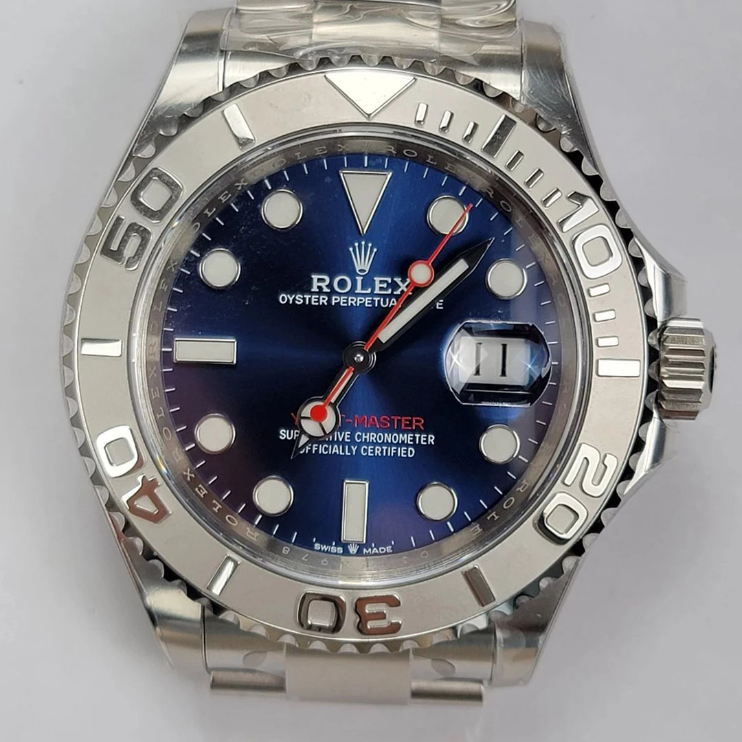 Clean Factory Super Clone Rolex Blue Yacht Maste details evaluatio ...